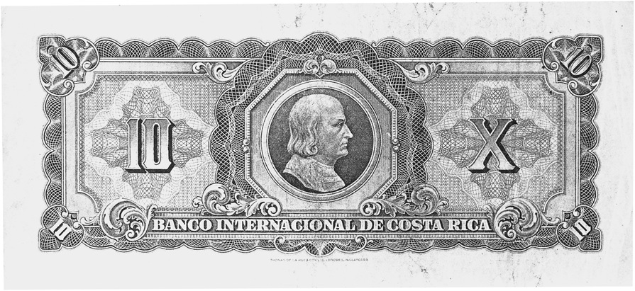 1937 Costa Rica 10 Colones values and price guide