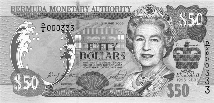 2003 Bermuda 50 Dollars values and price guide