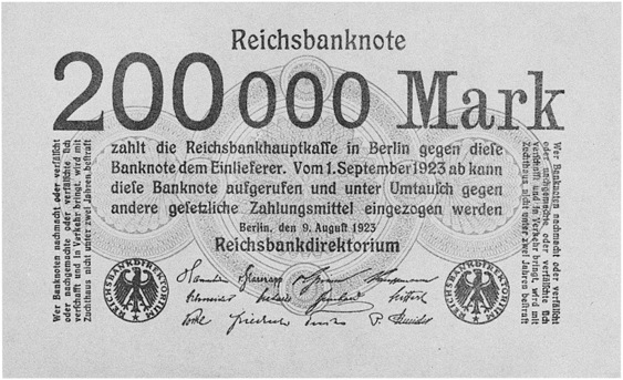 1923 Germany 200,000 Mark values and price guide