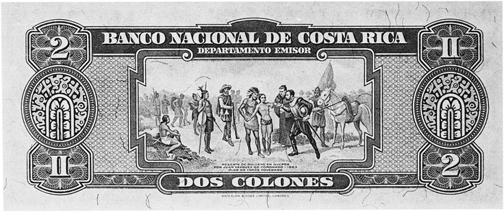 1946-1949 Costa Rica 2 Colones values and price guide
