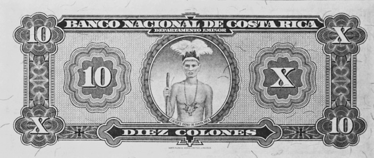 1939-1941 Costa Rica 10 Colones values and price guide