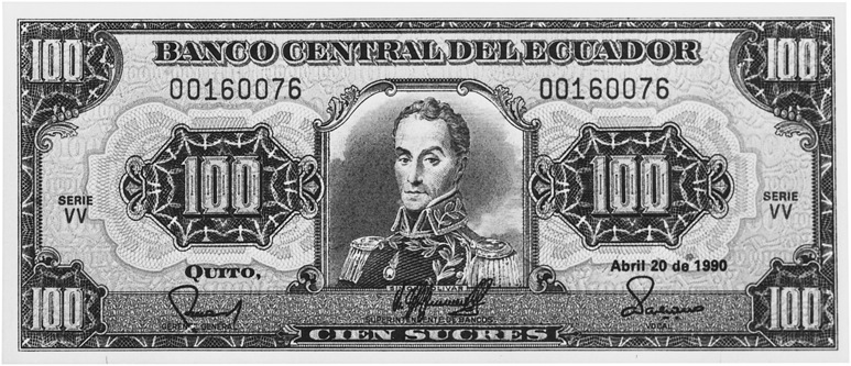1986-1990 Ecuador 100 Sucres values and price guide