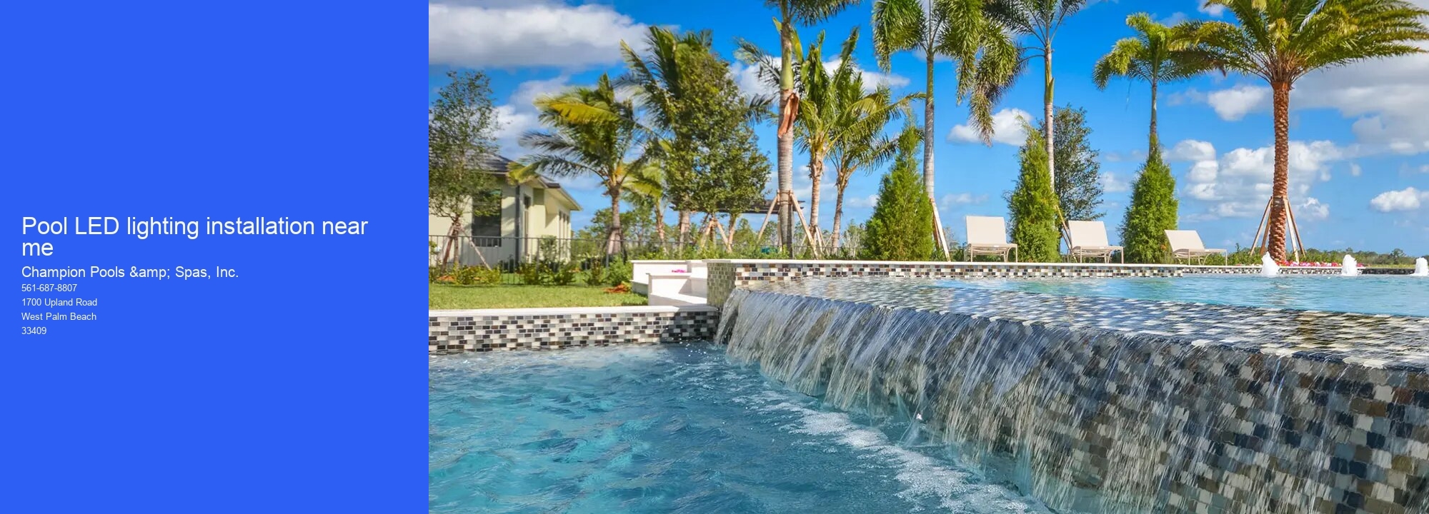 Pool LED lighting installation near me Champion Pools & Spas, Inc. Pool LED lighting installation near me