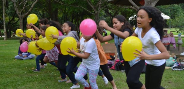 E também corrida de bexigas, entre outras