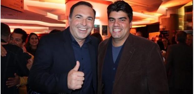 Os apresentadores da Record TV, Reinaldo Gotino e André Azeredo