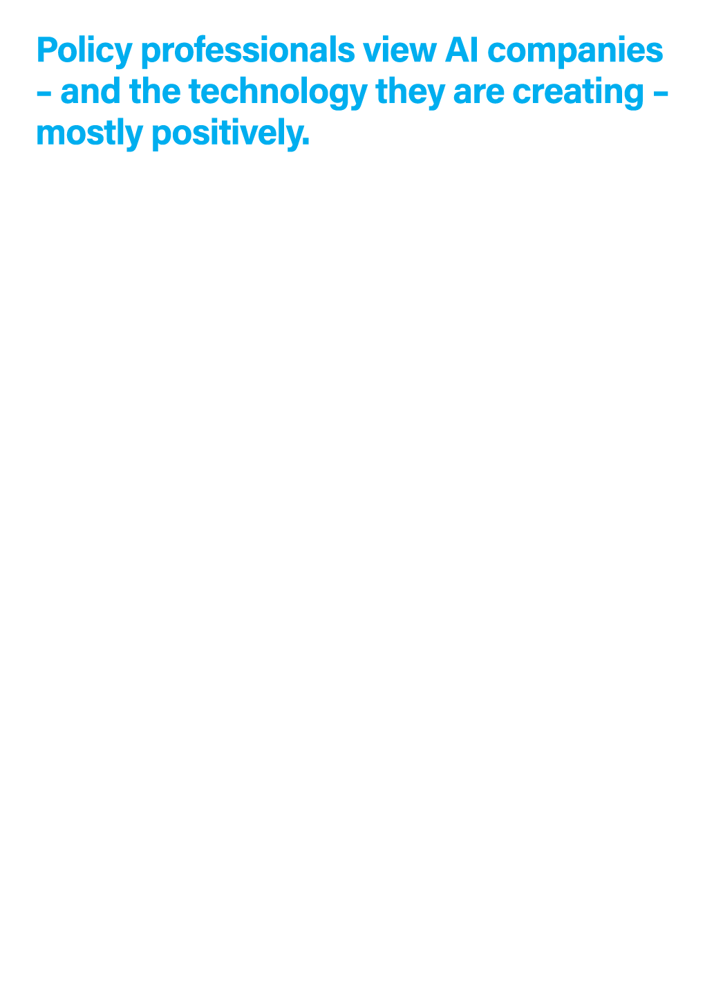 Policy professionals view AI companies – and the technology they are creating – mostly positively. • To date, most po...