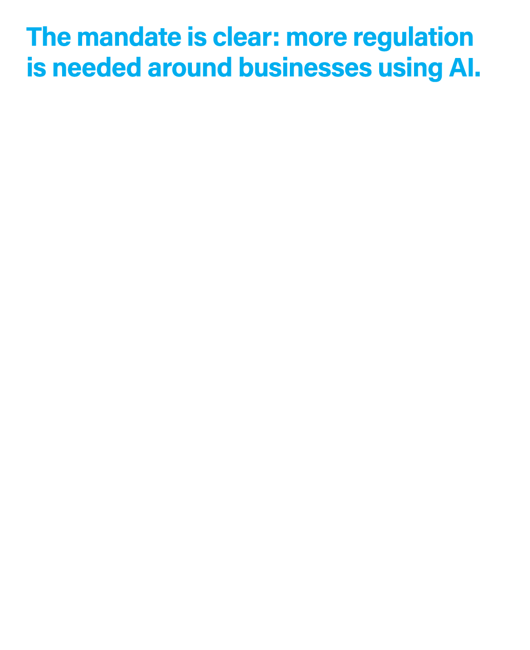 The mandate is clear: more regulation is needed around businesses using AI. • Policy professionals give a clear manda...
