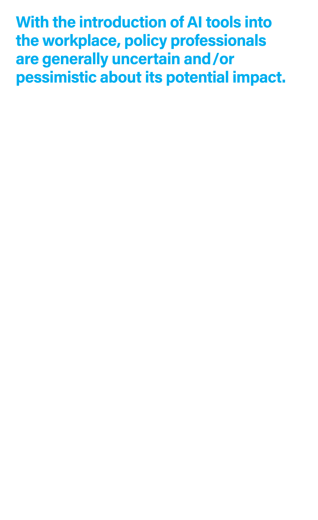 With the introduction of AI tools into the workplace, policy professionals are generally uncertain and/or pessimistic...