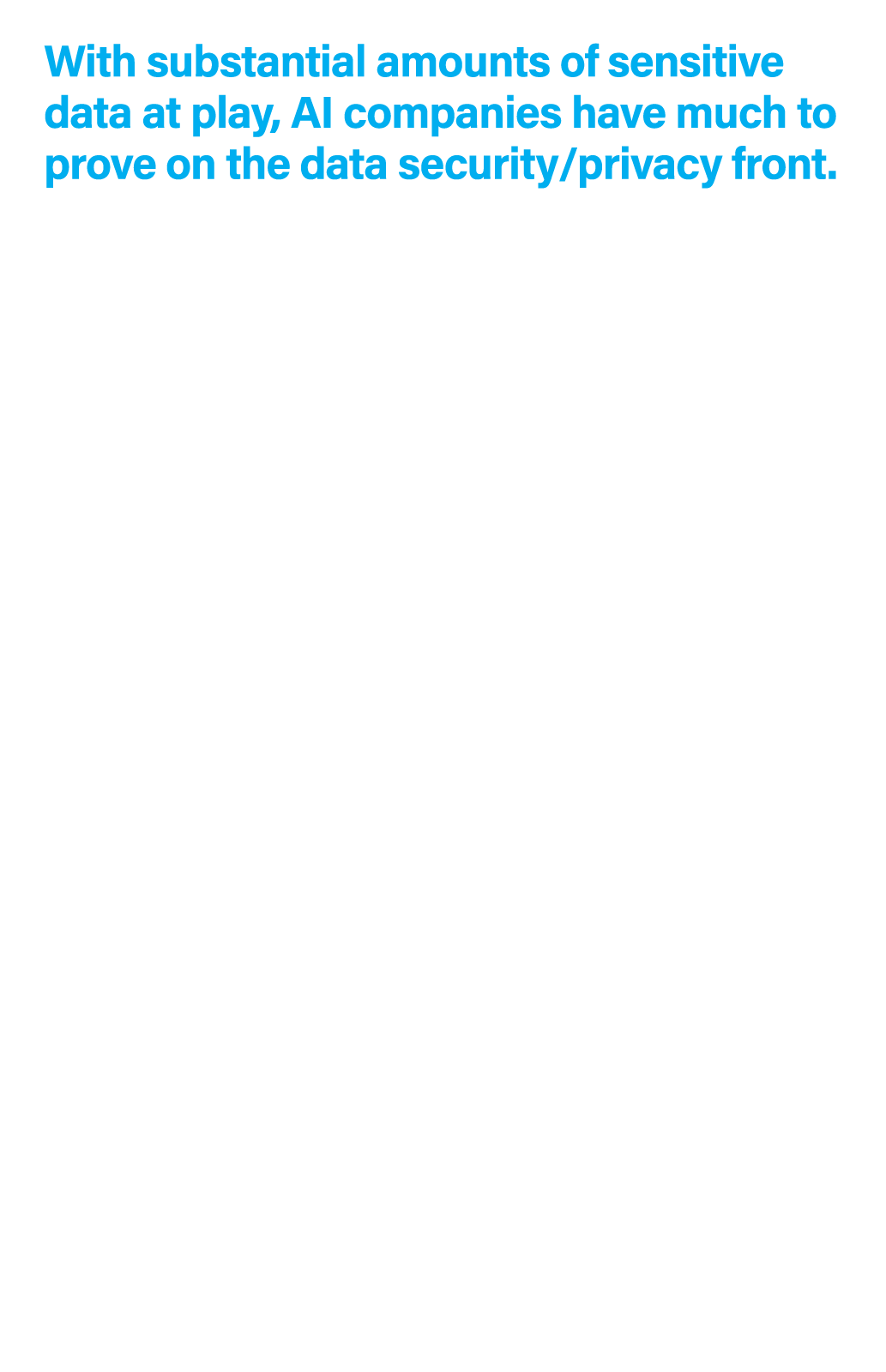 With substantial amounts of sensitive data at play, AI companies have much to prove on the data security/privacy fron...