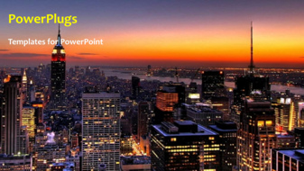  Presentation with city night - A short video showing a night view of a city lanscape - widescreen format