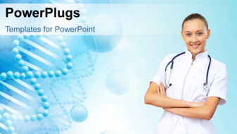  Presentation with blue video - A short video of a female nurse on a blue background - widescreen format