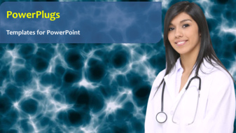  Presentation with video - A short video of a pretty female doctor with a stethoscope - widescreen format