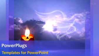  Presentation with flying - Animated depiction of lighted candle with bird flying in cloudy sky? - widescreen format