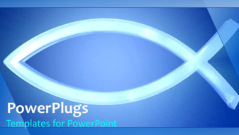  Presentation with faith - Rotating blue fish symbol signifying belief in God