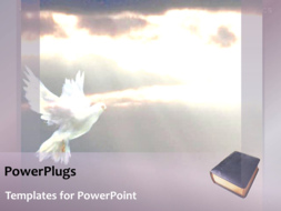 Animated Religious Background with Word Hope, Forgiveness and White Dove in Sky