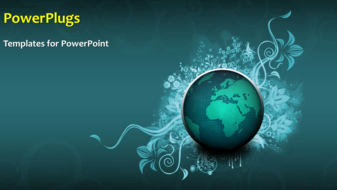  Presentation with floral - A greenish background with a place for text - widescreen format