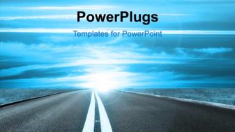  Presentation with road light - A road towards the light and bluish background - widescreen format