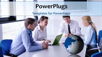  Presentation with professionals - A number of professionals with a bluish background - widescreen format