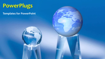 powerpoint template a moving globe with a bluish background