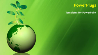  Presentation with environment - Global environment with a globe and a green plant - widescreen format