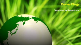 a Globe with a Greenish Background and Place for Text - Widescreen Format