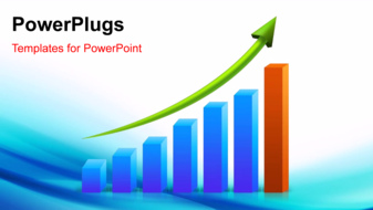  Presentation with bricks - Video presenting growth chart of bars with growing arrow