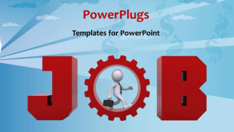  Presentation with gear - A person with a gear and bluish background - widescreen format