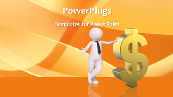  Presentation with dollar sign - A person with a dollar sign and a bullet point - widescreen format