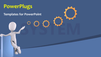  Presentation with number system - A figure with a number of gears and bluish background - widescreen format