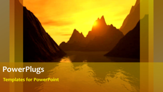  Presentation with mountains - A yellowish background with a numbe rof mountains - widescreen format