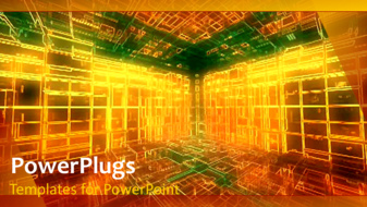  Presentation with network - A 3D representation of a place with a bullet point - widescreen format