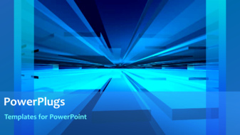  Presentation with network - A number of bluish lines in the background with a bullet point - widescreen format