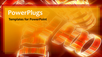  Presentation with network - Animated industrial depiction with glitering circles rotating on orange theme - widescreen format