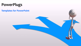  Presentation with finder - Animated depiction of choices with 3D man standing at junction - widescreen format