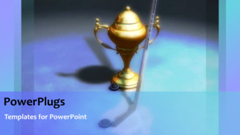  Presentation with sport - Animated sport depiction with gold trophy and a golf stick - widescreen format