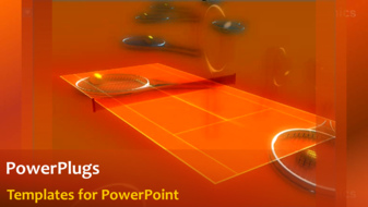  Presentation with sports field - Video of tennis balls and field in orange background