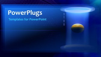  Presentation with sports - A bluish background with a basketball and text - widescreen format