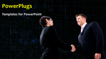  Presentation with shaking hands - Animated depiction of business agreement with two men shaking hands - widescreen format