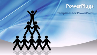 Abstract Teamwork Animated Depiction with People Standing on Each other - Widescreen Format