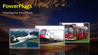  Presentation with mediums - Transport system animated depiction with collage of transport mediums - widescreen format