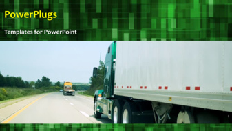  Presentation with highway - Animated transport depiction with truck on highway and green background - widescreen format