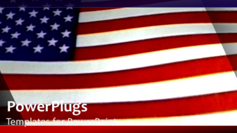  Presentation with blue video - Animated depiction of wind blowing American flag on blue surface - widescreen format