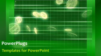  Presentation with green gold - Animated financial depiction with falling gold coins on green background - widescreen format