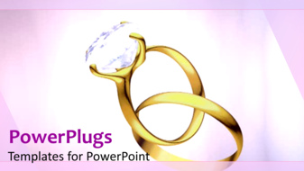  Presentation with gold diamond - Animated rotating gold and diamond wedding rings