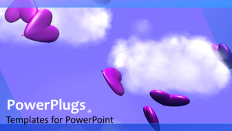  Presentation with love heart - Animated love depiction with colorful heart shapes on blue background - widescreen format