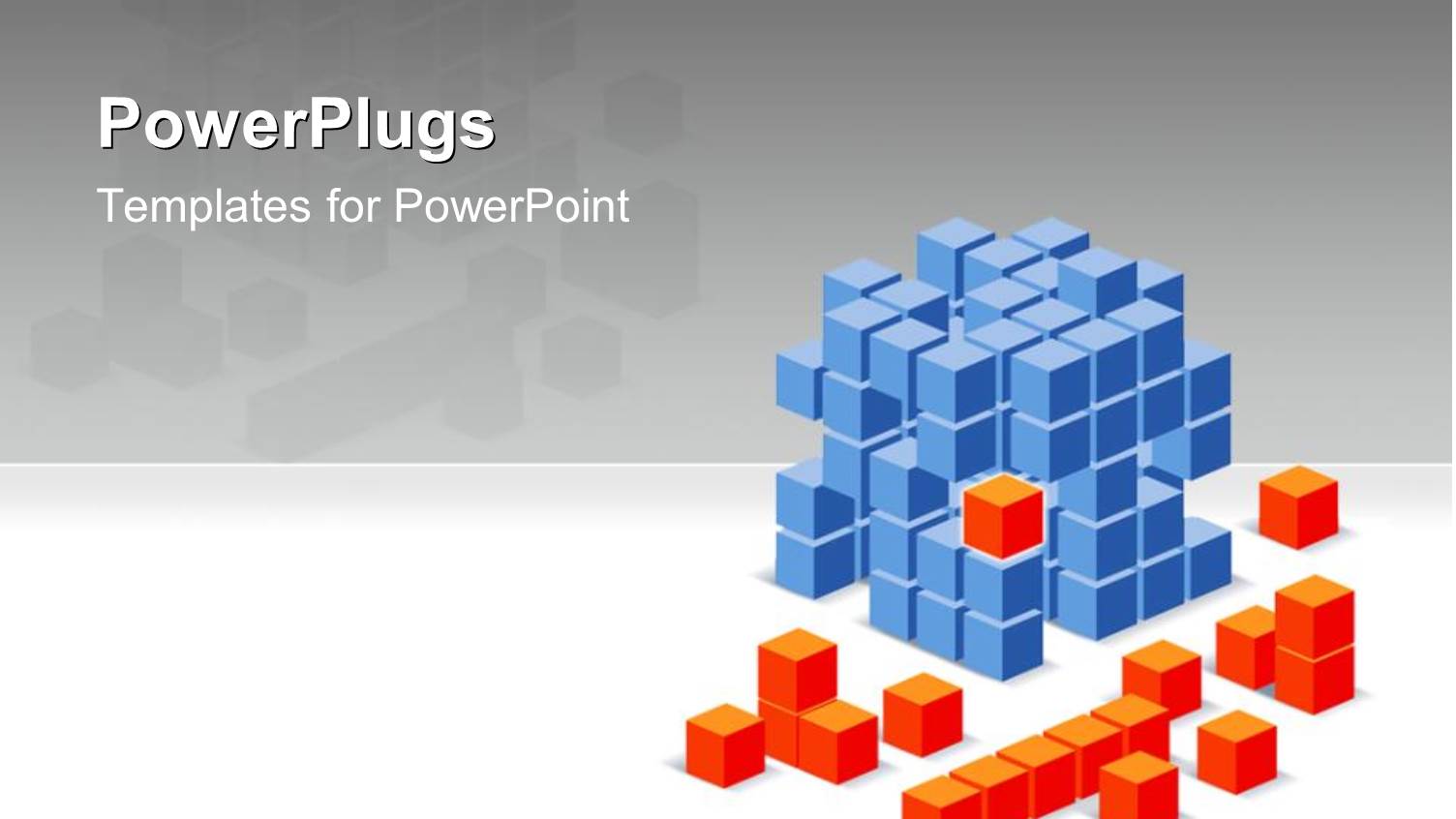 3D Blue and Orange Colored Cube Puzzles with Grey Color