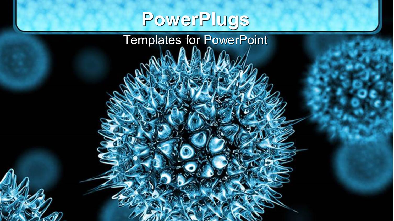 3D Blue Viruses on Dark Colored Background with Viruses Shading in the Background