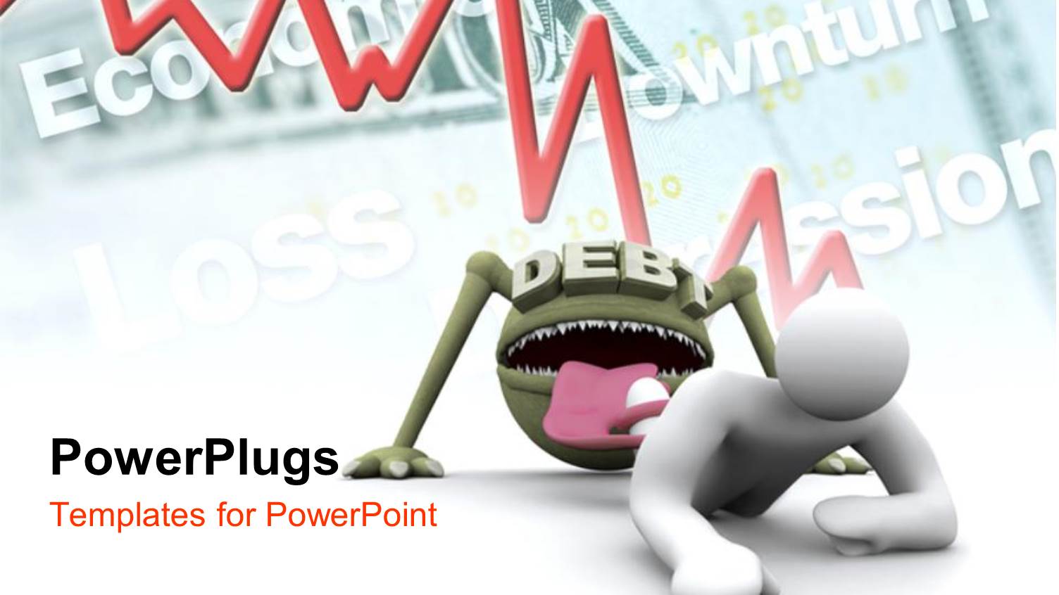 a 3D Character Attacked by a Creature with a Text that Spell Out the Word 