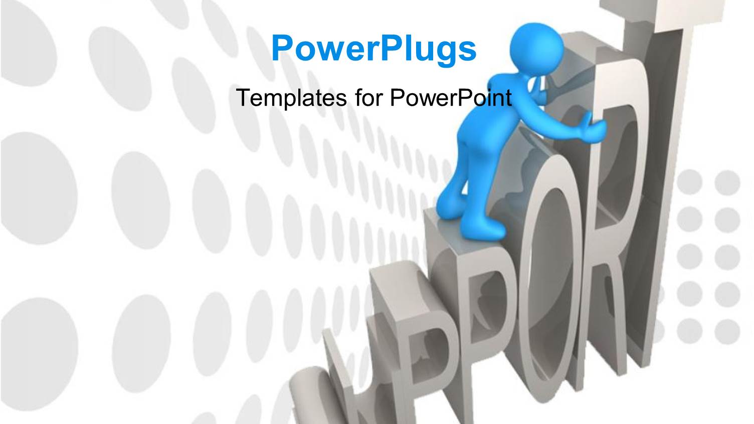 a 3D Character Climbing a Text that Spells Out the Word 