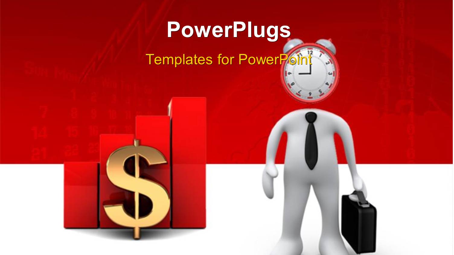 a 3D Character with a Clock Head Holding a Brief Case